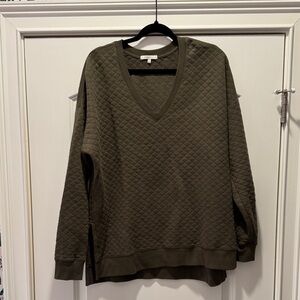 Z Supply Quilted V-Neck in Olive